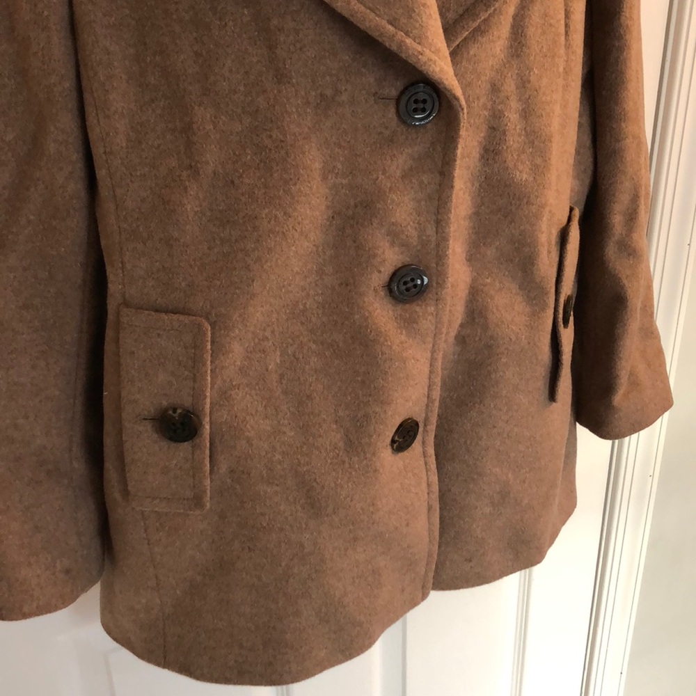 MOVING SALE!!! | CK | Mocha Wool Blend Peacoat - Picture 3 of 7